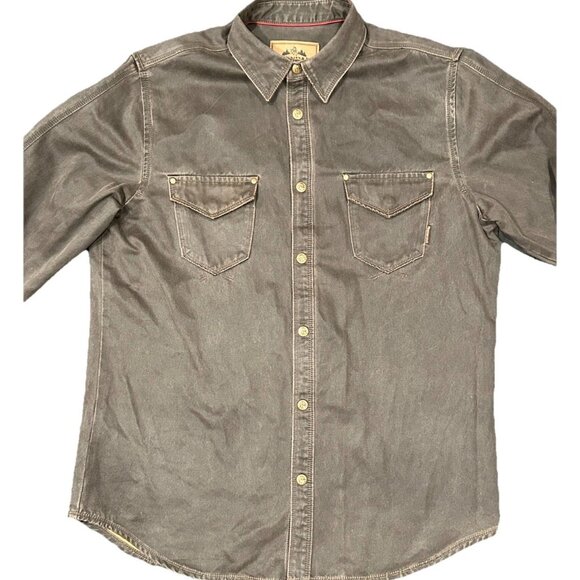 Legendary Whitetails Waxed Shirt Jacket Men's Size Large Brown Durable Snaps - Picture 9 of 13